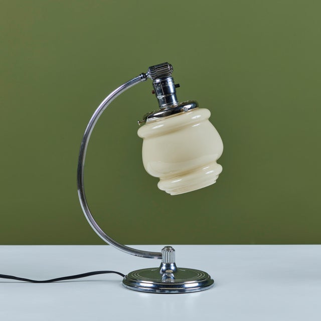 Chrome Chrome Curved Stem Table Lamp for Chase Usa For Sale - Image 8 of 12