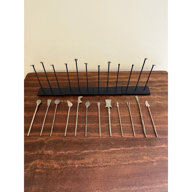 15th Century & Earlier Collection of Twelve Ancient Roman Bronze Medical Instruments on Custom Museum Mounts For Sale - Image 5 of 12