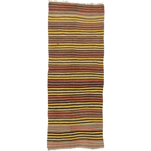 Vintage Turkish Striped Kilim Rug - 04'06 X 11'06 For Sale - Image 10 of 10
