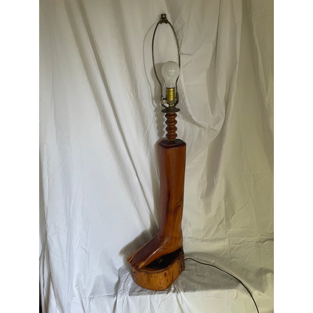 1990s Folk Art Foot Lamp For Sale - Image 4 of 13
