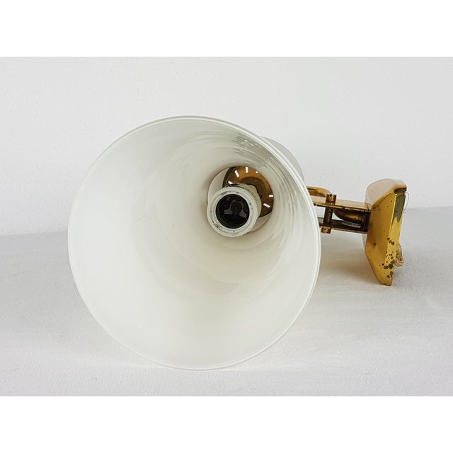 Mid-Century Modern Large Opaline Glass and Brass Sconce 2118 from Stilnovo, 1959 For Sale - Image 3 of 17