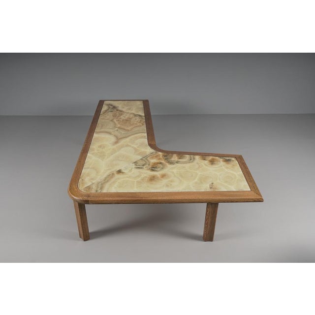 Large Mid-Century Modern Oak and Onyx Boomerang Coffee Table, 1960s For Sale - Image 6 of 18