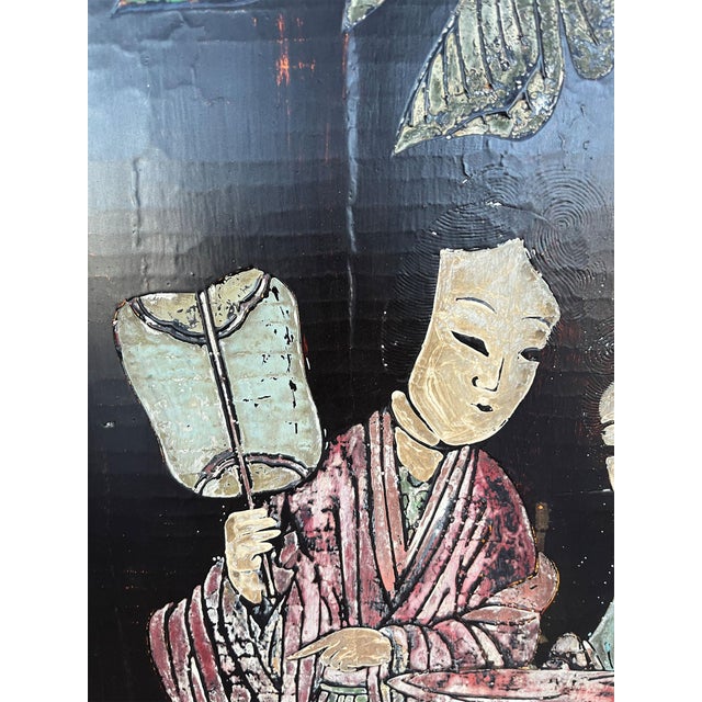Wood 1970s Ming Dynasty Style Coromandel Four Panel Screen For Sale - Image 7 of 10