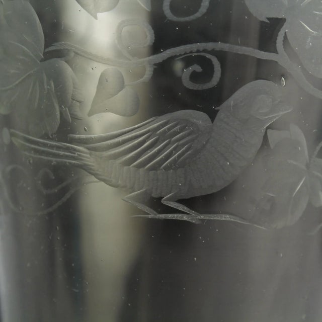 Antique Bohemian Green 'Waldglas' Type Glass Etched Beaker or Cup For Sale - Image 12 of 13