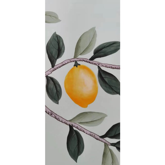 36" * H100"/Panel * 5ps, Baby Blue Lemon Tree Wallpaepr, Lemon Tree Wallpaper Muural, 5 Panels For Sale - Image 9 of 10