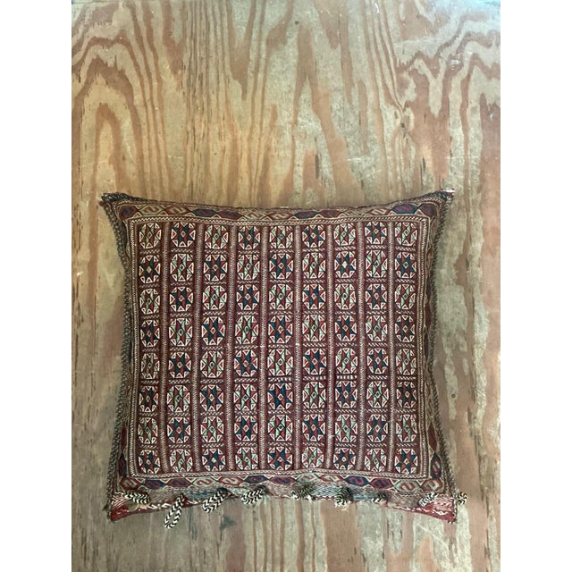 Red Vintage Monumental Kilim Throw Pillow For Sale - Image 8 of 17