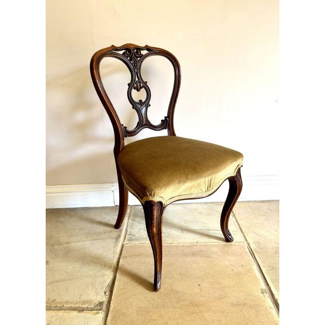 Mid 19th Century Antique Victorian Carved Walnut Dining Chairs, 1850, Set of 6 For Sale - Image 5 of 7