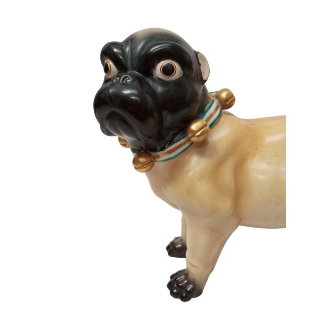 20th Century Painted Terracotta Pug Dogs, Italy, 1950s, Set of 2 For Sale - Image 14 of 18