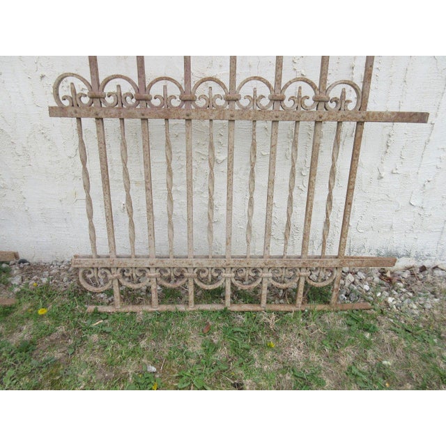1900 - 1909 Antique Victorian Iron Gate Window Garden Fence For Sale - Image 5 of 7