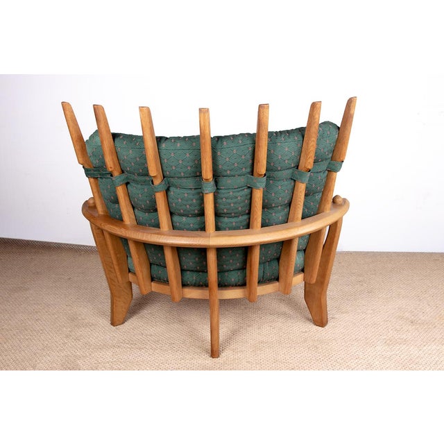 Large French Lounge Chair in Oak by Guillerme et Chambron for Votre Maison, 1960s For Sale - Image 14 of 18