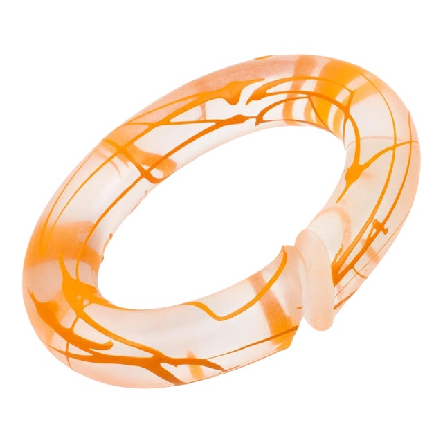 Marlene McKibbin 1980s Frosted Lucite Acrylic Rod Bracelet Bangle For Sale