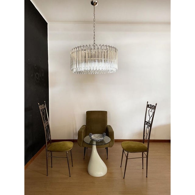 Glass Large Triedri Murano Glass Chandelier, 1995 For Sale - Image 7 of 18