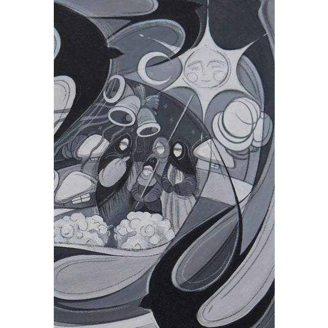 Iryna Prokopchuk Contemporary Figurative Symbolism Shchedrivka — Original Mixed‑media Painting (Acrylic, Pastel, Charcoal) on Canvas For Sale - Image 4 of 6