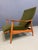Olive Heywood-Wakefield High-Back Lounge Chair, Sculpted Oak Frame, Olive Fabric 1960s For Sale - Image 8 of 10