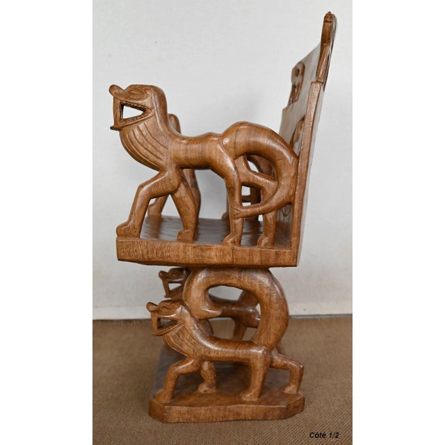 Carved Mahogany Chair, 1950s For Sale - Image 17 of 18