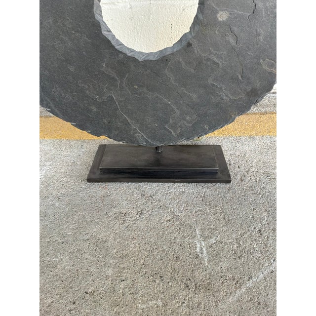 Arteriors Home Arteriors Carved Slate Ring Lamp. For Sale - Image 4 of 4
