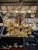 Vintage Gold Rain Chandelier with Crystals and Murano Glass Flowers, Italy, 1966 For Sale - Image 14 of 15