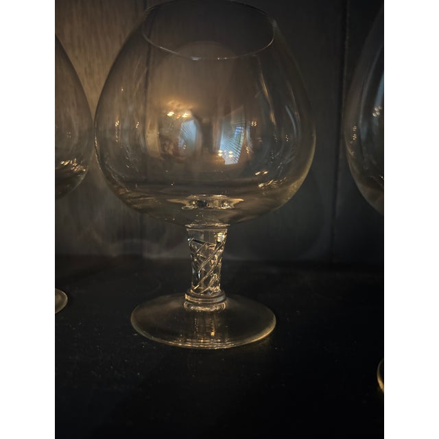 Handmade artistry. Perfect for the connoisseur. Beautiful encased air twist spiral stem brandy snifters, cognac balloons,...