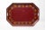 Metal Vintage Red Octogonal Tray With Painted Leaf Border For Sale - Image 7 of 7