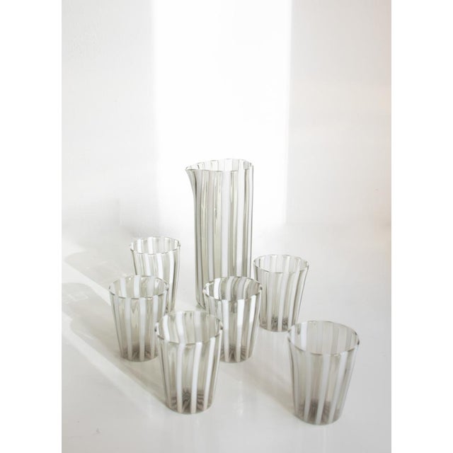 Modern Italian Murano Glasses and Pitcher by Mariana Iskra, 2004s, Set of 7 For Sale - Image 16 of 18