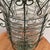 Metal Large Hand Blown Caged Glass Footed Vase Wrought Iron Frame Scroll Handles For Sale - Image 7 of 12