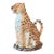 Vintage Hand-Painted Ceramic Leopard and Cub Figural Pitcher For Sale