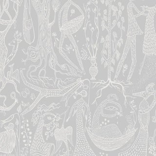 Borastapeter Poème D´Amour Wallpaper in Grey For Sale