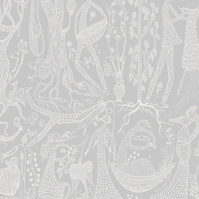 Borastapeter Poème D´Amour Wallpaper in Grey For Sale