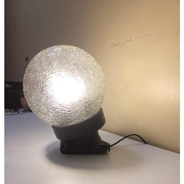 1950s Large German Basement Light With Glass Globe For Sale - Image 5 of 7