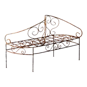 Antique Iron Tete a Tete Conversation Bench