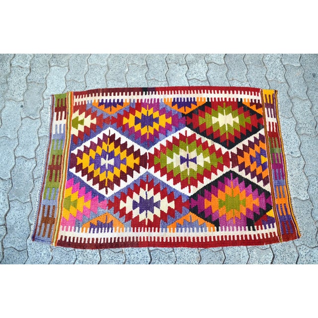 Purple 1960s Turkish Handmade Kilim Rug For Sale - Image 8 of 11