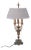 Vintage Marble & Brass 3 Light Table Bouillotte Lamp For Sale