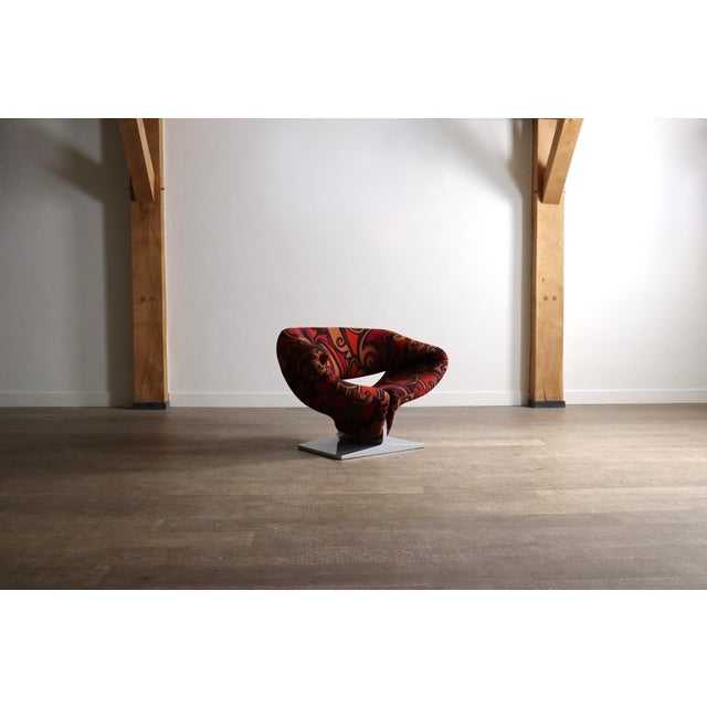 1990s Ribbon Chair in Jack Lenor Larsen Momentum Fabric by Pierre Paulin for Artifort, 1990s For Sale - Image 5 of 17