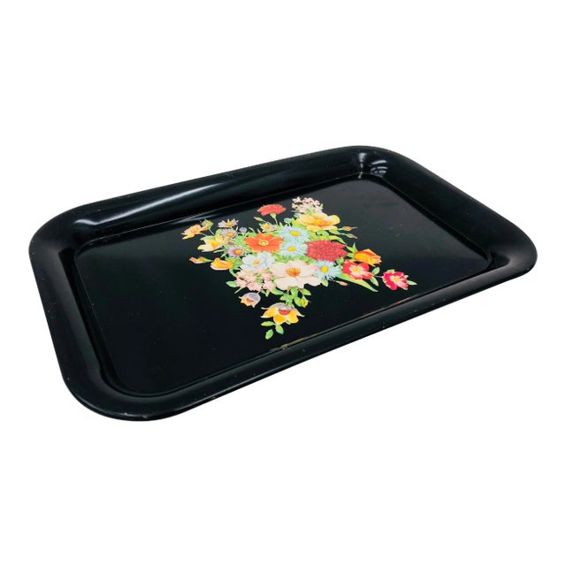 Vintage Floral Tray For Sale