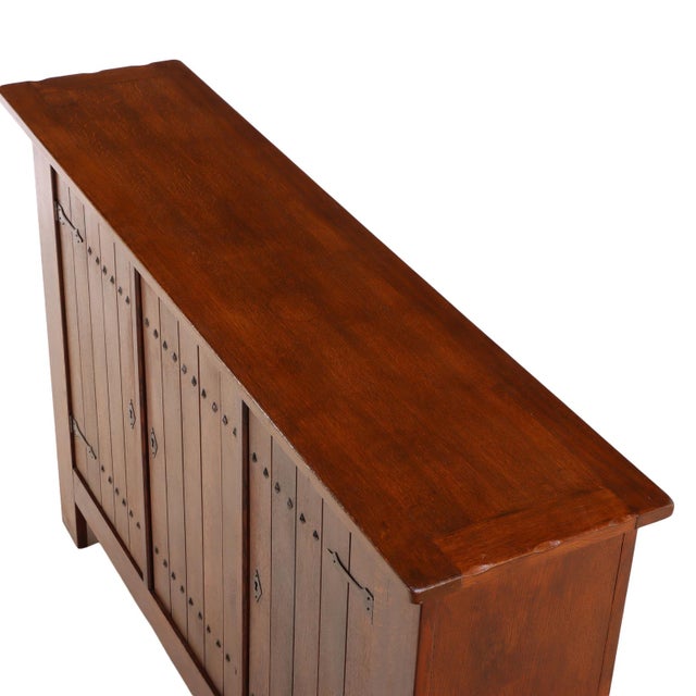 French Brutalist Oak Cabinet, C. 1960 For Sale - Image 9 of 9