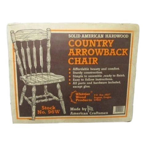 Solid American Hardwood-"Country Arrowback Chair" (Unfinished Kit) 1990's For Sale