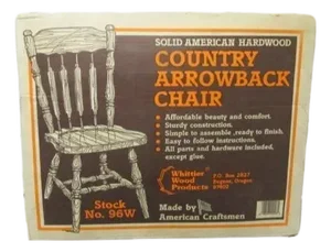Solid American Hardwood-"Country Arrowback Chair" (Unfinished Kit) 1990's