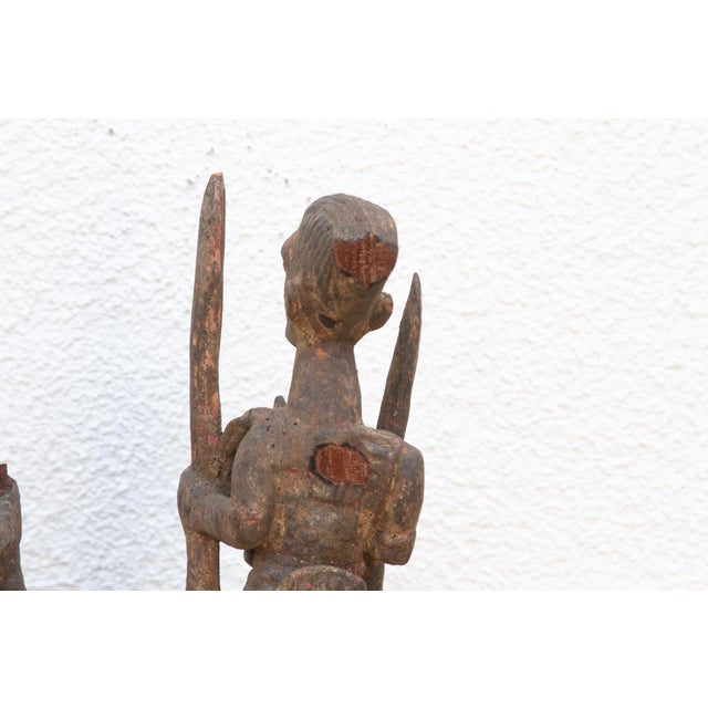 Brown Antique Benin Equestrian Warriors For Sale - Image 8 of 12