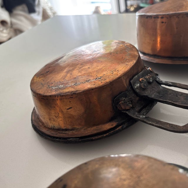 Antique Hand Forged Copper & Iron Cookware Set- 3 Pieces For Sale In Chicago - Image 6 of 12