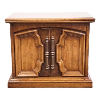 Burlington House Pecan Spanish Mediterranean Revival 28" Cabinet Nightstand 80-410 For Sale