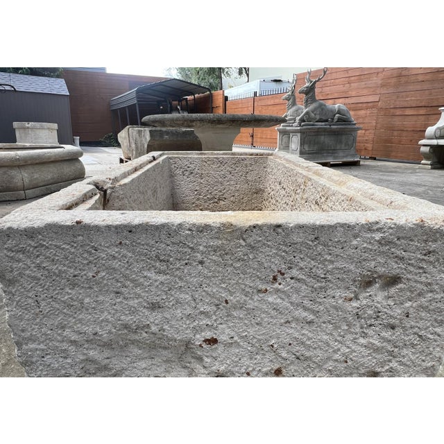 19th Century French Limestone Trough With Recessed Interior Molding For Sale - Image 9 of 10