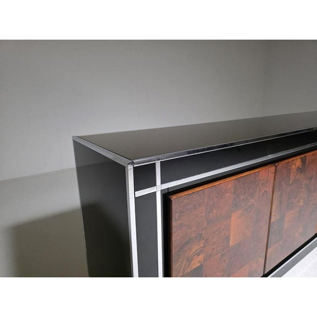 Sideboard in Burl Walnut and Black Lacquer by Mario Sabot, Italy, 1970s For Sale - Image 6 of 9