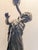Antique Bronze Lamp Featuring a Girl Holding a Dove by A. Messina For Sale - Image 4 of 14