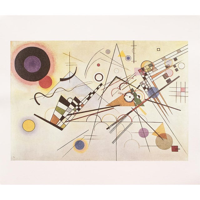 An excellent full-color print after Abstract painting "Composition VIII" (1923) by Wassily Kandinsky. Printed on one side,...