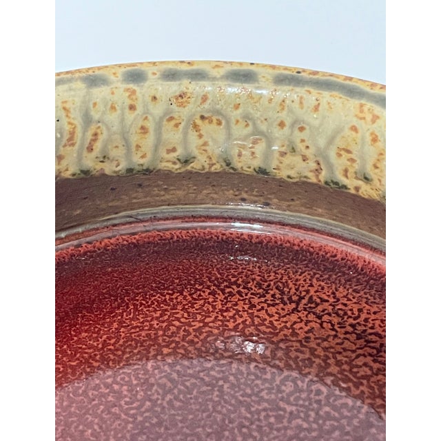 Ceramic Original Paul Ray Stoneware Brie Baking Bowl in Ox Blood Red Glaze For Sale - Image 7 of 11
