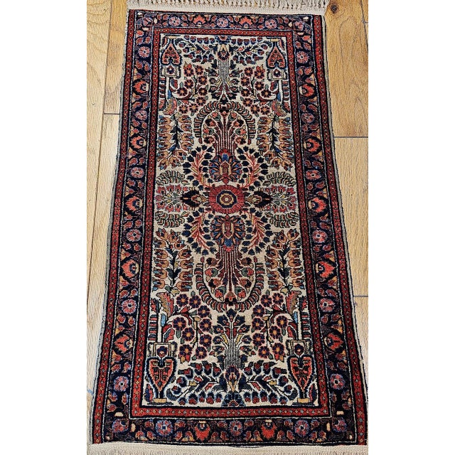 "A rare vintage Persian ivory Sarouk rug from the second quarter of the 20th century — and the ivory ground is indeed the...