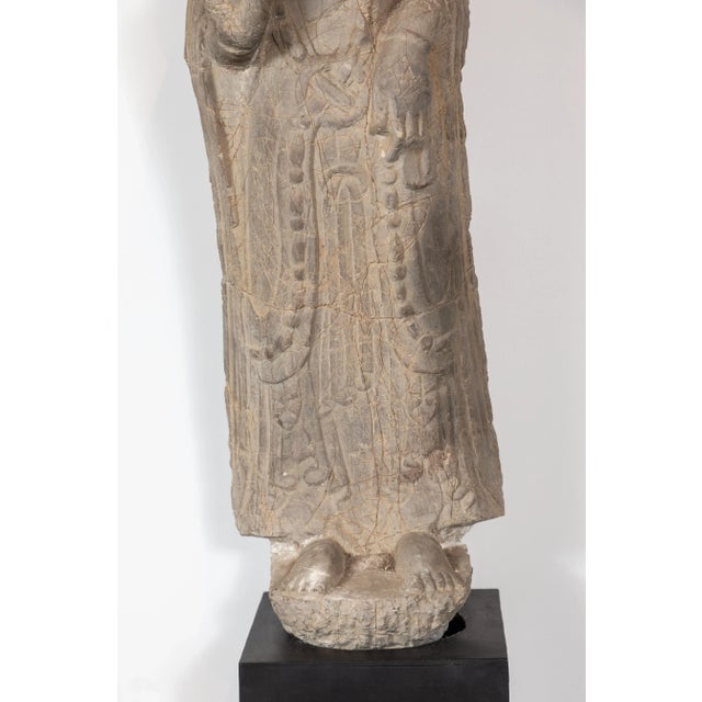 Figurative Stone Statue of Kwan Yin, circa 1900 For Sale - Image 3 of 6
