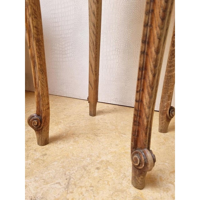 Louis XV Oak Hand-Carved Gueridon Side Table, 1890s For Sale - Image 3 of 10
