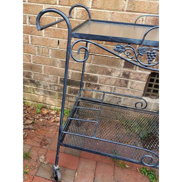 Vintage Mid Century Russell Woodard Wrought Iron Garden Patio Bar Cart Chairish