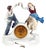 Art Nouveau Meissen Mantle Clock with Dancing Couple by K. Hentschel, 1910s For Sale